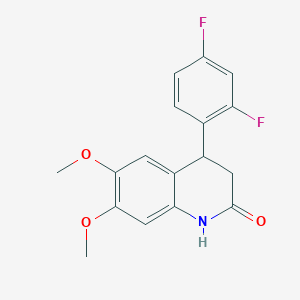 molecular formula C17H15F2NO3 B4765729 4-(2,4-difluorophenyl)-6,7-dimethoxy-3,4-dihydro-2(1H)-quinolinone 