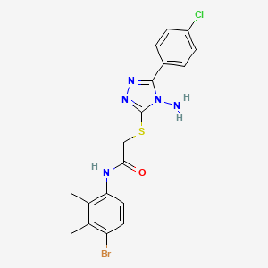 molecular formula C18H17BrClN5OS B4765745 2-{[4-amino-5-(4-chlorophenyl)-4H-1,2,4-triazol-3-yl]thio}-N-(4-bromo-2,3-dimethylphenyl)acetamide 