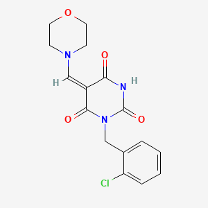 molecular formula C16H16ClN3O4 B4765756 1-(2-chlorobenzyl)-5-(4-morpholinylmethylene)-2,4,6(1H,3H,5H)-pyrimidinetrione 