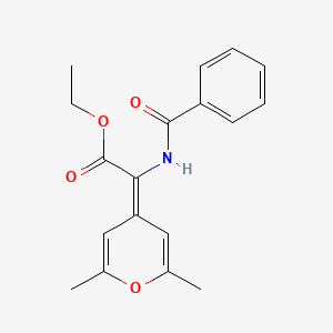 ethyl (benzoylamino)(2,6-dimethyl-4H-pyran-4-ylidene)acetate