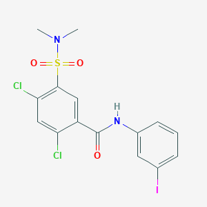 molecular formula C15H13Cl2IN2O3S B4765765 2,4-dichloro-5-[(dimethylamino)sulfonyl]-N-(3-iodophenyl)benzamide 