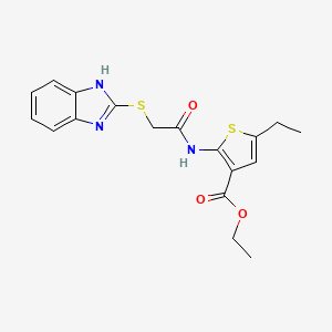 ethyl 2-{[(1H-benzimidazol-2-ylthio)acetyl]amino}-5-ethyl-3-thiophenecarboxylate