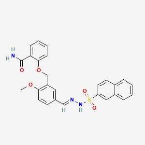 molecular formula C26H23N3O5S B4765777 2-({2-methoxy-5-[2-(2-naphthylsulfonyl)carbonohydrazonoyl]benzyl}oxy)benzamide 