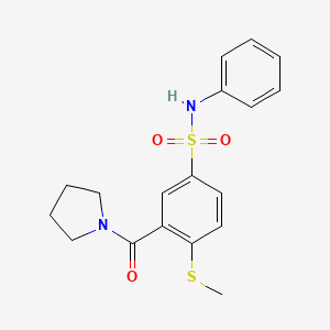 4-(methylthio)-N-phenyl-3-(1-pyrrolidinylcarbonyl)benzenesulfonamide