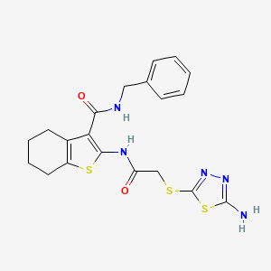 molecular formula C20H21N5O2S3 B4765796 2-({[(5-amino-1,3,4-thiadiazol-2-yl)thio]acetyl}amino)-N-benzyl-4,5,6,7-tetrahydro-1-benzothiophene-3-carboxamide 