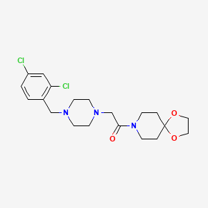 molecular formula C20H27Cl2N3O3 B4765819 8-{[4-(2,4-dichlorobenzyl)-1-piperazinyl]acetyl}-1,4-dioxa-8-azaspiro[4.5]decane 