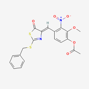 4-{[2-(benzylthio)-5-oxo-1,3-thiazol-4(5H)-ylidene]methyl}-2-methoxy-3-nitrophenyl acetate