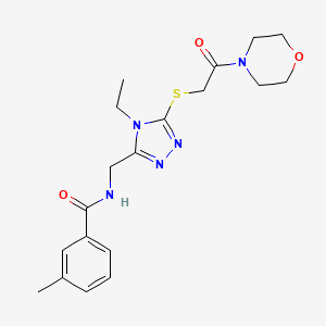 molecular formula C19H25N5O3S B4765832 N-[(4-ethyl-5-{[2-(4-morpholinyl)-2-oxoethyl]thio}-4H-1,2,4-triazol-3-yl)methyl]-3-methylbenzamide 