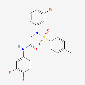 molecular formula C21H17BrF2N2O3S B4765852 N~2~-(3-bromophenyl)-N~1~-(3,4-difluorophenyl)-N~2~-[(4-methylphenyl)sulfonyl]glycinamide 