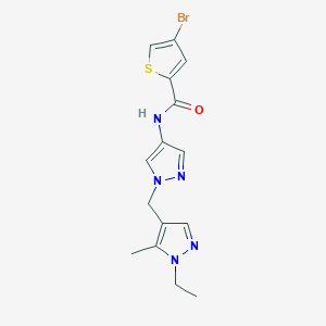 molecular formula C15H16BrN5OS B4765887 4-bromo-N-{1-[(1-ethyl-5-methyl-1H-pyrazol-4-yl)methyl]-1H-pyrazol-4-yl}-2-thiophenecarboxamide 