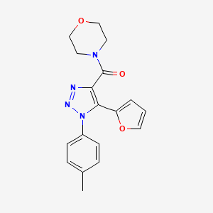molecular formula C18H18N4O3 B4765923 4-{[5-(2-furyl)-1-(4-methylphenyl)-1H-1,2,3-triazol-4-yl]carbonyl}morpholine 