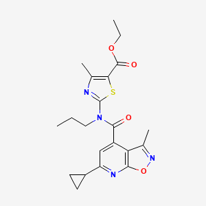 molecular formula C21H24N4O4S B4765943 ethyl 2-[[(6-cyclopropyl-3-methylisoxazolo[5,4-b]pyridin-4-yl)carbonyl](propyl)amino]-4-methyl-1,3-thiazole-5-carboxylate 