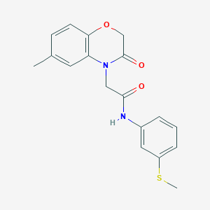 molecular formula C18H18N2O3S B4765989 2-(6-methyl-3-oxo-2,3-dihydro-4H-1,4-benzoxazin-4-yl)-N-[3-(methylthio)phenyl]acetamide 