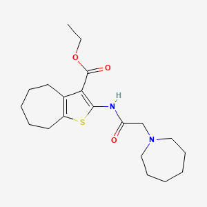 molecular formula C20H30N2O3S B4765997 ethyl 2-[(1-azepanylacetyl)amino]-5,6,7,8-tetrahydro-4H-cyclohepta[b]thiophene-3-carboxylate 