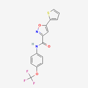 molecular formula C15H9F3N2O3S B4766004 5-(2-thienyl)-N-[4-(trifluoromethoxy)phenyl]-3-isoxazolecarboxamide 