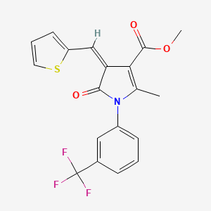 molecular formula C19H14F3NO3S B4766010 methyl 2-methyl-5-oxo-4-(2-thienylmethylene)-1-[3-(trifluoromethyl)phenyl]-4,5-dihydro-1H-pyrrole-3-carboxylate 