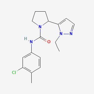 N-(3-chloro-4-methylphenyl)-2-(1-ethyl-1H-pyrazol-5-yl)-1-pyrrolidinecarboxamide
