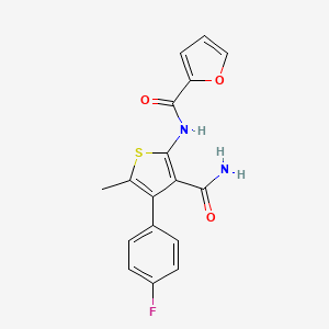 molecular formula C17H13FN2O3S B4766035 N-[3-(aminocarbonyl)-4-(4-fluorophenyl)-5-methyl-2-thienyl]-2-furamide 