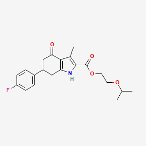 molecular formula C21H24FNO4 B4766043 2-isopropoxyethyl 6-(4-fluorophenyl)-3-methyl-4-oxo-4,5,6,7-tetrahydro-1H-indole-2-carboxylate 