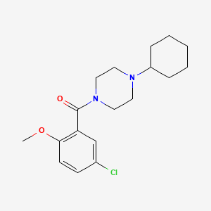 molecular formula C18H25ClN2O2 B4766075 1-(5-chloro-2-methoxybenzoyl)-4-cyclohexylpiperazine 