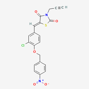 molecular formula C20H13ClN2O5S B4766096 5-{3-chloro-4-[(4-nitrobenzyl)oxy]benzylidene}-3-(2-propyn-1-yl)-1,3-thiazolidine-2,4-dione 