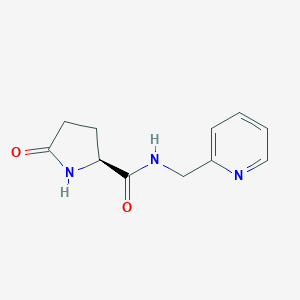 molecular formula C11H13N3O2 B047661 (2S)-5-Oxo-N-(pyridin-2-ylmethyl)pyrrolidine-2-carboxamide CAS No. 121873-15-2
