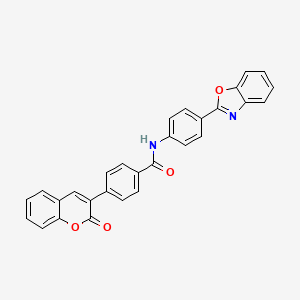 molecular formula C29H18N2O4 B4766121 N-[4-(1,3-benzoxazol-2-yl)phenyl]-4-(2-oxo-2H-chromen-3-yl)benzamide 