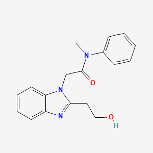molecular formula C18H19N3O2 B4766138 2-[2-(2-hydroxyethyl)-1H-benzimidazol-1-yl]-N-methyl-N-phenylacetamide 