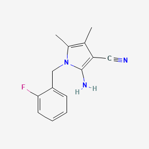 molecular formula C14H14FN3 B4766144 2-amino-1-(2-fluorobenzyl)-4,5-dimethyl-1H-pyrrole-3-carbonitrile 