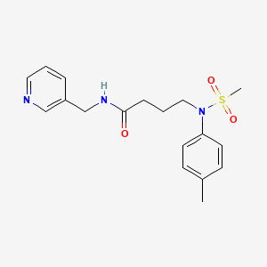 molecular formula C18H23N3O3S B4766163 4-[(4-methylphenyl)(methylsulfonyl)amino]-N-(3-pyridinylmethyl)butanamide 