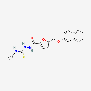molecular formula C20H19N3O3S B4766207 N-cyclopropyl-2-{5-[(2-naphthyloxy)methyl]-2-furoyl}hydrazinecarbothioamide 