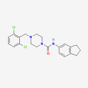 molecular formula C21H23Cl2N3O B4766212 4-(2,6-dichlorobenzyl)-N-(2,3-dihydro-1H-inden-5-yl)-1-piperazinecarboxamide 