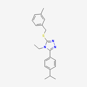 molecular formula C21H25N3S B4766223 4-ethyl-3-(4-isopropylphenyl)-5-[(3-methylbenzyl)thio]-4H-1,2,4-triazole 