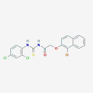 molecular formula C19H13BrCl2N2O2S B4766235 2-[(1-bromo-2-naphthyl)oxy]-N-{[(2,4-dichlorophenyl)amino]carbonothioyl}acetamide 
