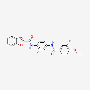 molecular formula C25H21BrN2O4 B4766248 N-{4-[(3-bromo-4-ethoxybenzoyl)amino]-2-methylphenyl}-1-benzofuran-2-carboxamide 
