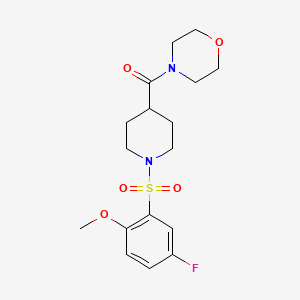molecular formula C17H23FN2O5S B4766251 4-({1-[(5-fluoro-2-methoxyphenyl)sulfonyl]-4-piperidinyl}carbonyl)morpholine 
