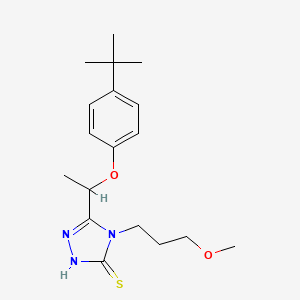 molecular formula C18H27N3O2S B4766253 5-[1-(4-tert-butylphenoxy)ethyl]-4-(3-methoxypropyl)-4H-1,2,4-triazole-3-thiol 
