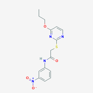 molecular formula C15H16N4O4S B4766261 N-(3-nitrophenyl)-2-[(4-propoxy-2-pyrimidinyl)thio]acetamide 
