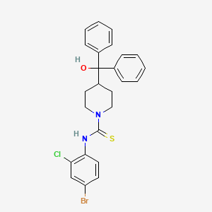 molecular formula C25H24BrClN2OS B4766271 N-(4-bromo-2-chlorophenyl)-4-[hydroxy(diphenyl)methyl]-1-piperidinecarbothioamide 