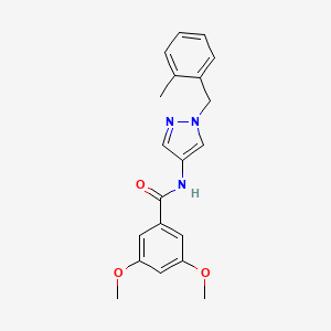 molecular formula C20H21N3O3 B4766299 3,5-dimethoxy-N-[1-(2-methylbenzyl)-1H-pyrazol-4-yl]benzamide 