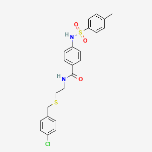 N-{2-[(4-chlorobenzyl)thio]ethyl}-4-{[(4-methylphenyl)sulfonyl]amino}benzamide