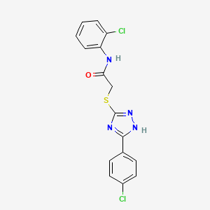 molecular formula C16H12Cl2N4OS B4766319 N-(2-chlorophenyl)-2-{[5-(4-chlorophenyl)-4H-1,2,4-triazol-3-yl]thio}acetamide 