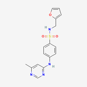 molecular formula C16H16N4O3S B4766347 N-(2-furylmethyl)-4-[(6-methylpyrimidin-4-yl)amino]benzenesulfonamide 