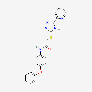 molecular formula C22H19N5O2S B4766371 2-{[4-methyl-5-(2-pyridinyl)-4H-1,2,4-triazol-3-yl]thio}-N-(4-phenoxyphenyl)acetamide 