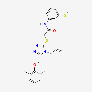 molecular formula C23H26N4O2S2 B4766372 2-({4-allyl-5-[(2,6-dimethylphenoxy)methyl]-4H-1,2,4-triazol-3-yl}thio)-N-[3-(methylthio)phenyl]acetamide 