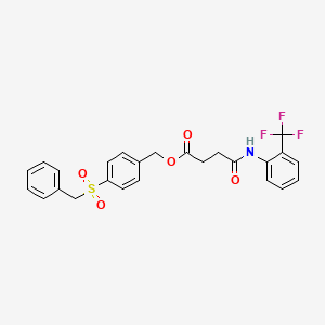 molecular formula C25H22F3NO5S B4766375 4-(benzylsulfonyl)benzyl 4-oxo-4-{[2-(trifluoromethyl)phenyl]amino}butanoate 
