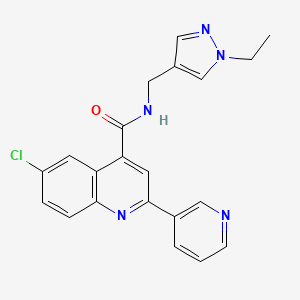 molecular formula C21H18ClN5O B4766404 6-chloro-N-[(1-ethyl-1H-pyrazol-4-yl)methyl]-2-(3-pyridinyl)-4-quinolinecarboxamide 