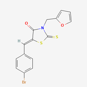 molecular formula C15H10BrNO2S2 B4766423 5-(4-bromobenzylidene)-3-(2-furylmethyl)-2-thioxo-1,3-thiazolidin-4-one 