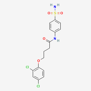 molecular formula C16H16Cl2N2O4S B4766430 N-[4-(aminosulfonyl)phenyl]-4-(2,4-dichlorophenoxy)butanamide 