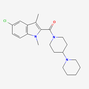 molecular formula C21H28ClN3O B4766487 1'-[(5-chloro-1,3-dimethyl-1H-indol-2-yl)carbonyl]-1,4'-bipiperidine 